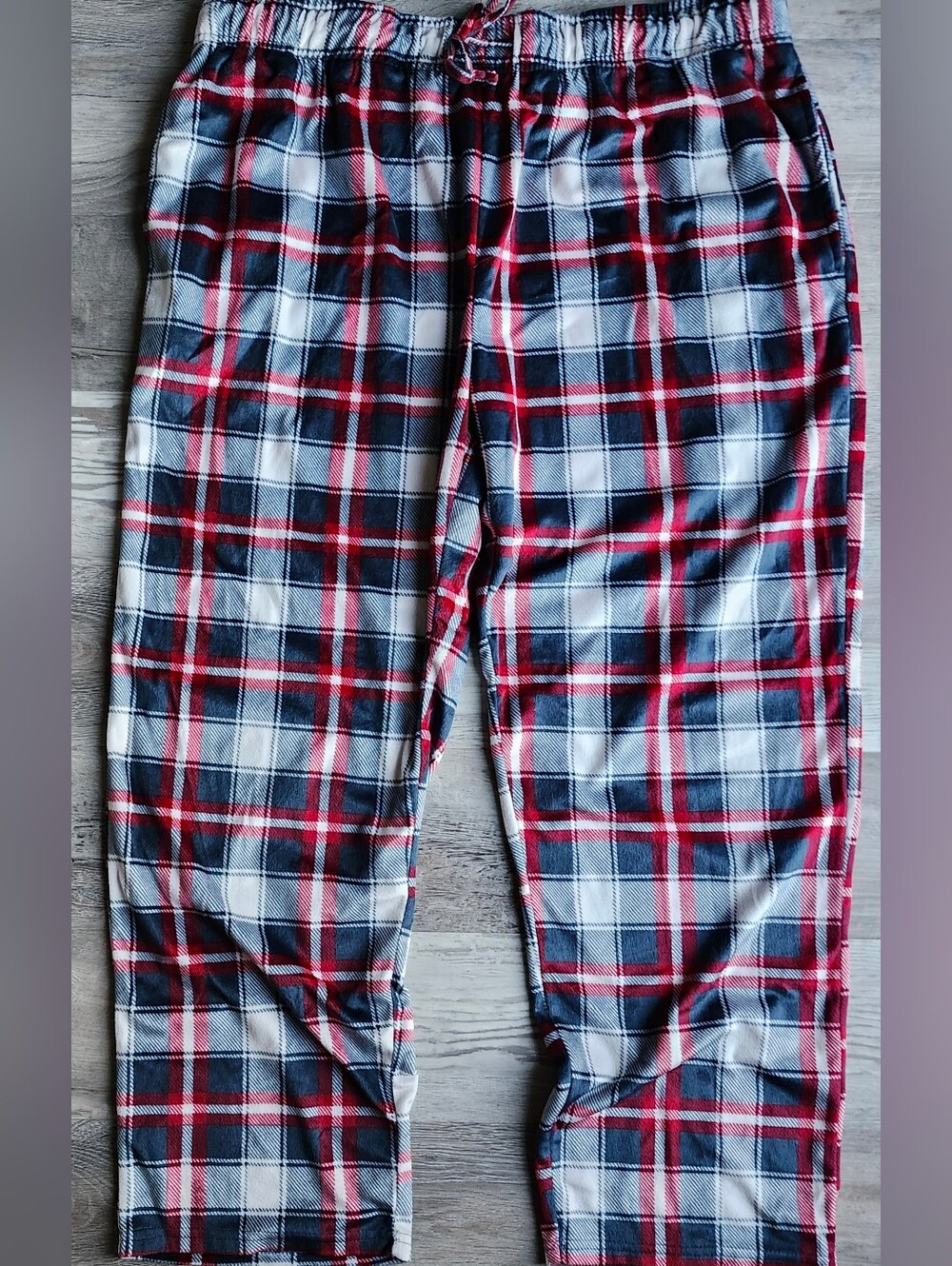 London Fog Collection Men's XXL Plaid Fleece Pajama Lounge Pants Red Blue White - Picture 4 of 7